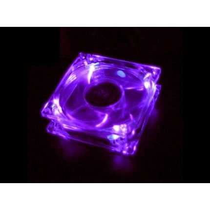 Logisys 80x80x25mm Purple LED Case Fan with 4 LEDs - High Airflow Cooling for PC, Gaming Rig & Computer Case - Perfect for Desktop Cooling & RGB Lighting Setup