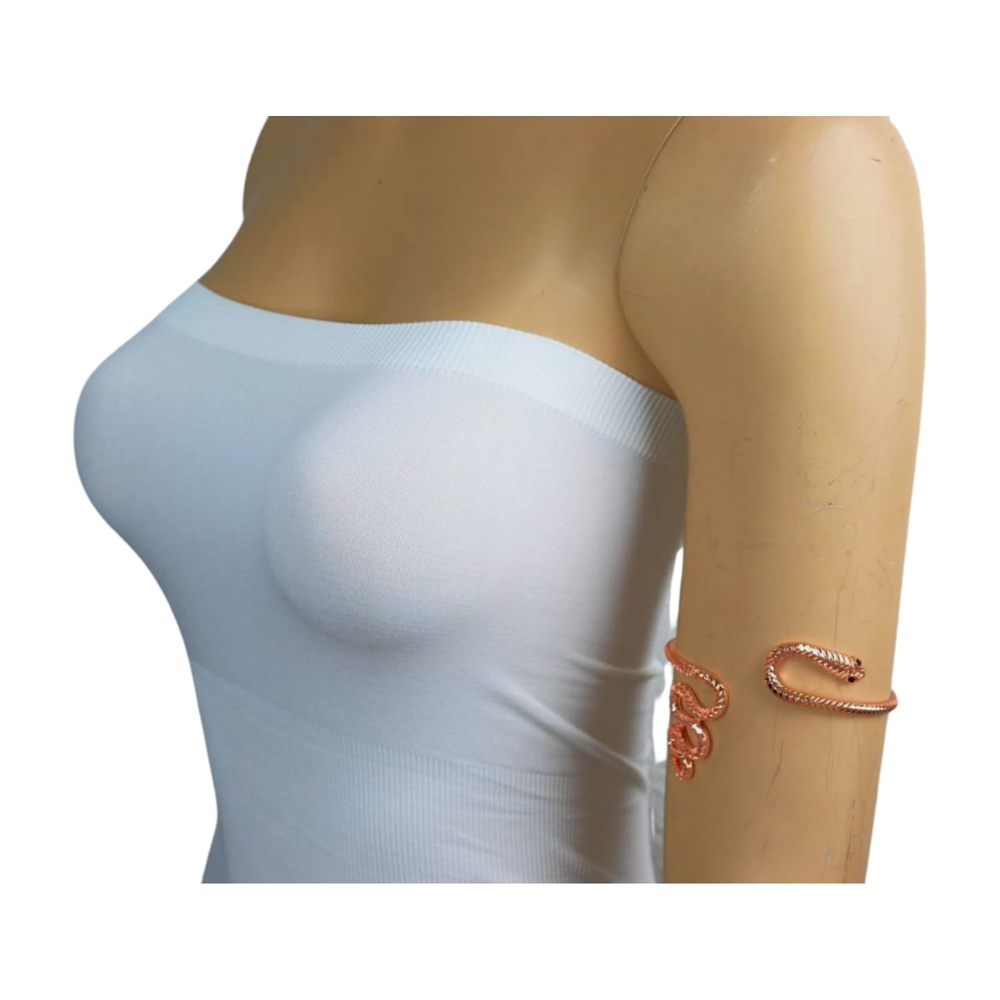 Elegant Rose Gold Snake Wrap Around Upper Arm Cuff Bracelet for Women - Fashion Jewelry for Parties, Weddings & Special Occasions