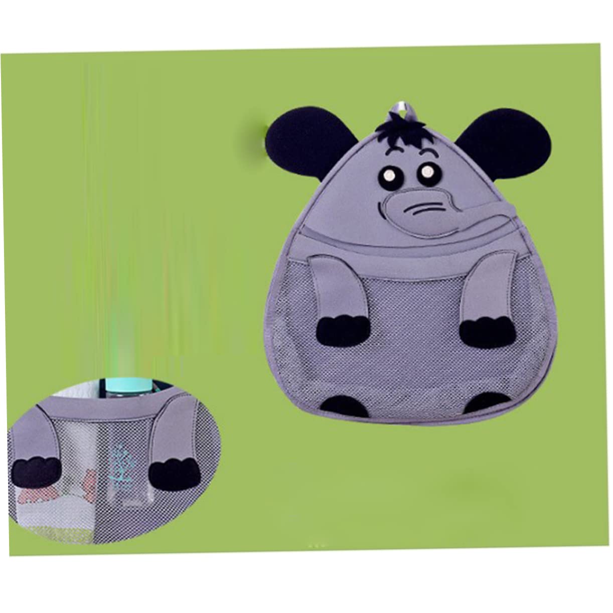 HEMOTON 3-Piece Bath Toy Storage Set - Animal Mesh Organizer Bags with Hooks & Strong Suction Cups for Kids (Elephant Design) - Perfect for Bathroom Organization & Baby Shower Gifts