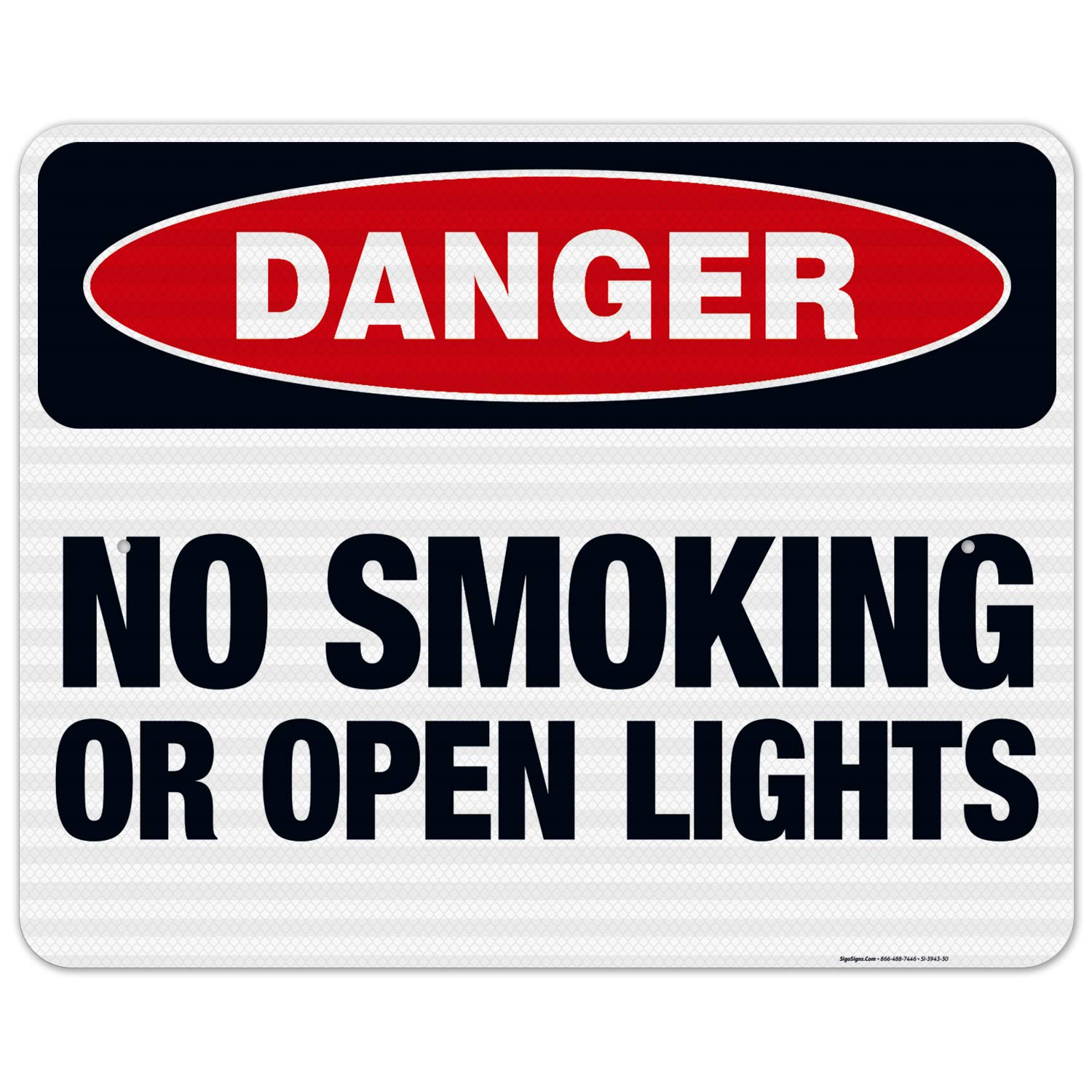 Danger No Smoking or Open Flames Sign - OSHA Compliant 24x30 Inch Reflective Aluminum Sign, 3M EGP .080 Thick, Fade Resistant for Indoor/Outdoor Use - Made in USA | Perfect for Construction Sites, Warehouses & Hazardous Areas