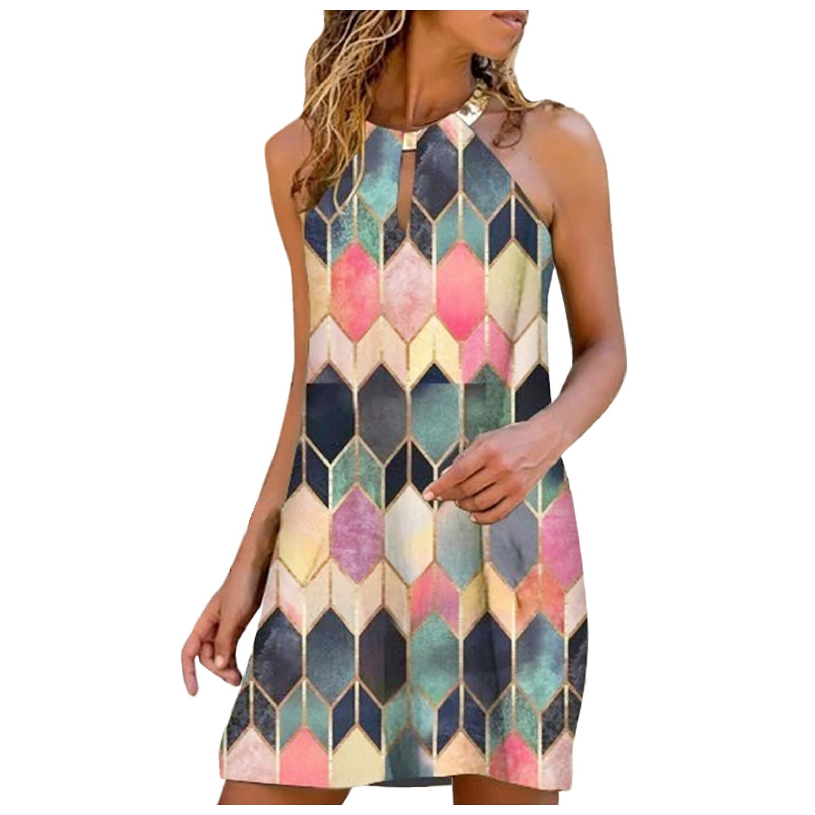 Women's Casual Summer Sun Dresses - Sexy Ruffle Oversize Mini Dress with Pockets | Beachwear, Vacation Outfits & Everyday Summer Fashion