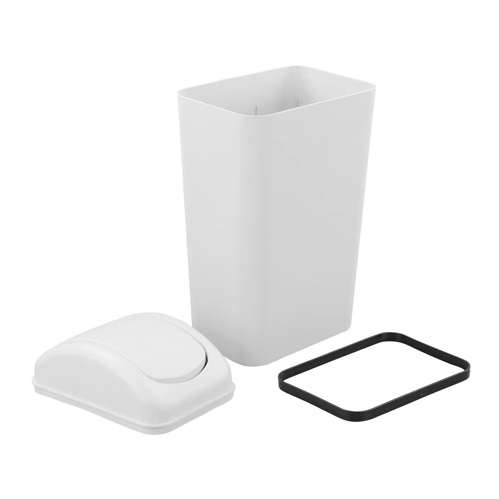 Xyskin 3.5 Gallon Plastic Trash Can with Swing Lid - Odor-Proof Bathroom Garbage Bin for Home, Office & RV - Small Wastebasket with Touch-Free Design for Bathrooms, Kitchens & Bedrooms