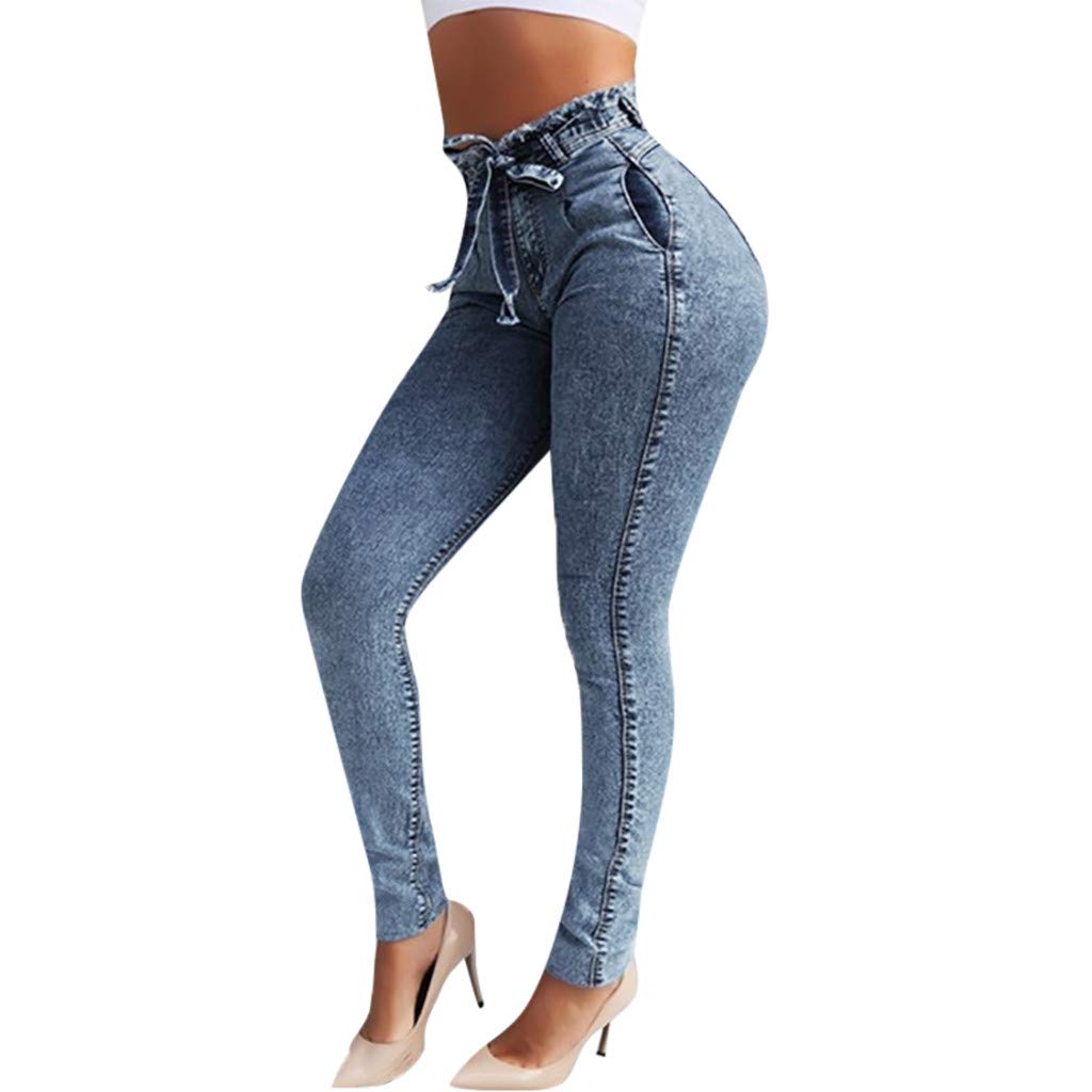 High Waist Skinny Jeans for Women - Plus Size Stretch Denim Pants with Butt Lifting & Fringe Edge Detail | Perfect for Casual Wear, Night Out and Everyday Fashion
