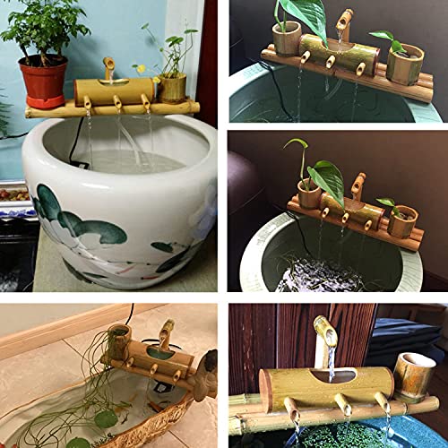 JYCCH 35cm Bamboo Water Garden Statue - Indoor/Outdoor Decorative Water Fountain with Natural Bamboo Design | Perfect for Zen Gardens, Patio Decor & Home Ornament Crafts
