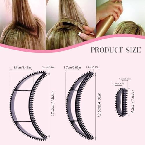 Black Coiler Set for Hair Styling - 5 Pack Volumizing Hair Accessories for Women & Girls - Perfect for Curls, Waves & Updos at Home or Salon