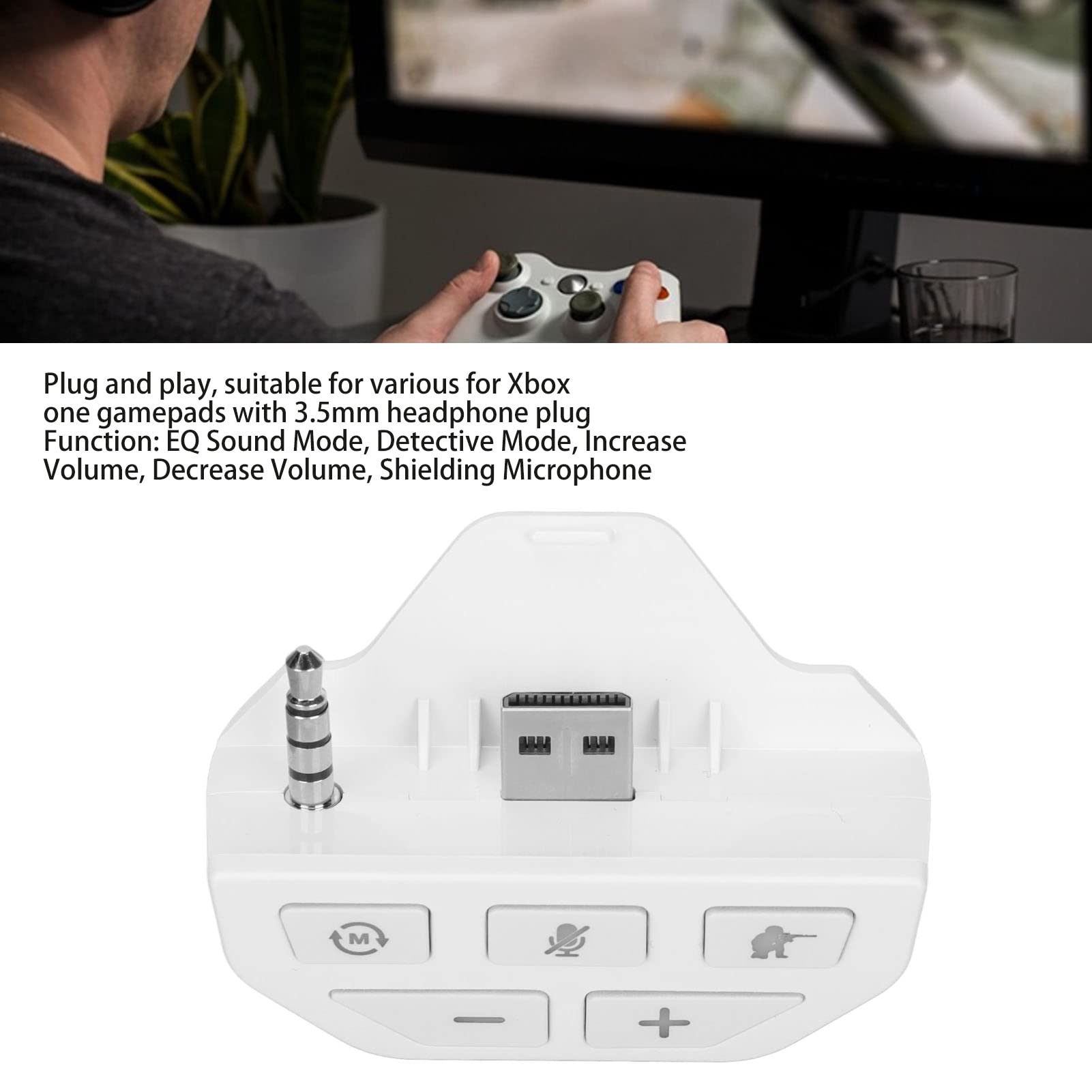 Pyhodi Stereo Headset Adapter for One Controller - Lossless Audio Quality, Microphone Adapter & Headphone Converter with Detection Mode & EQ Balance Adjustment | Perfect for Gaming, Streaming & Voice Chat