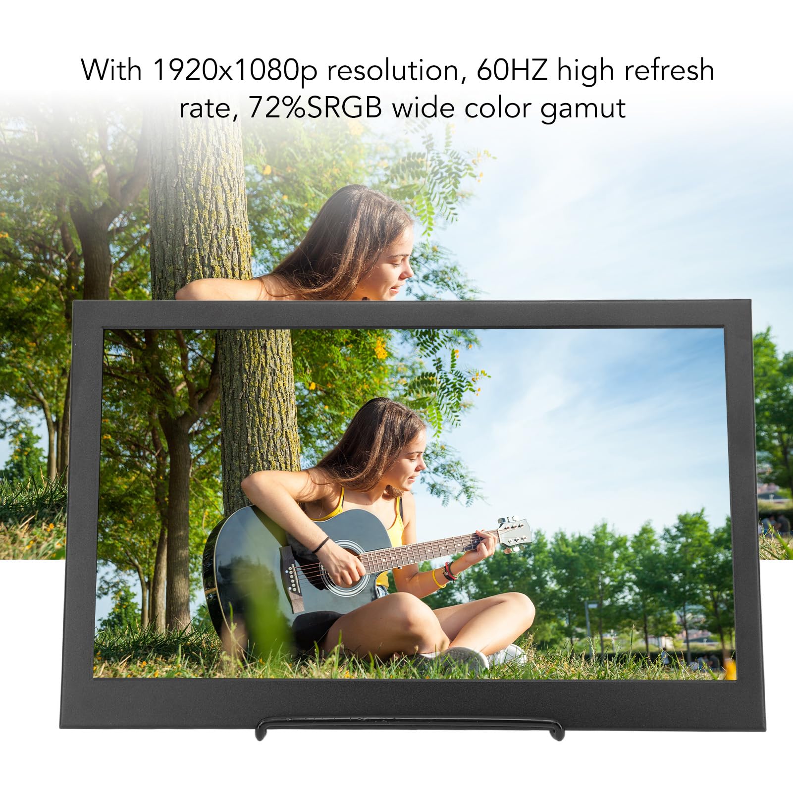 KIMISS 13.3 Inch 1080P Portable Monitor with 60Hz Refresh Rate, 72% sRGB IPS Screen - USB-C External Display for Laptop, Gaming & Work - Dual Built-in Speakers | Perfect for Travel, Home Office & Multi-Tasking