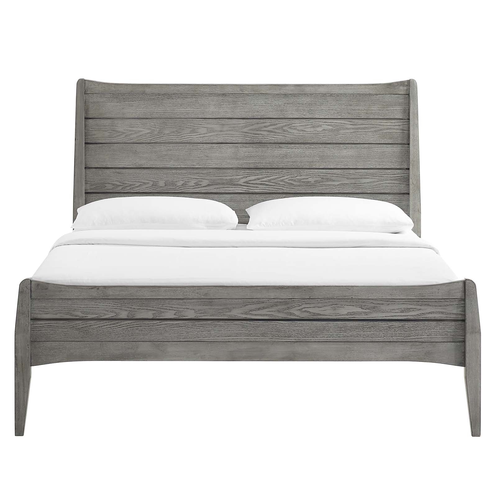 Georgia 4-Piece Full Bedroom Set - Queen Size Bed Frame, Nightstand, Dresser & Mirror - Modern Farmhouse Style for Home Decor & Guest Room Setup