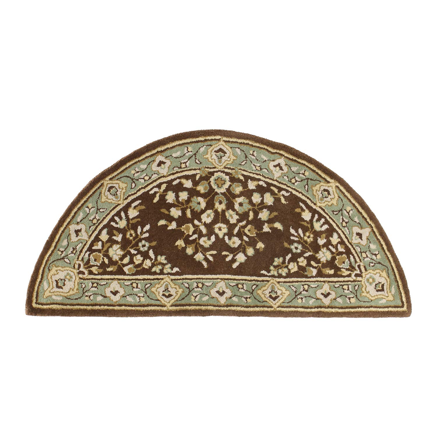 Premium Oriental Wool Hearth Rug - Half Round 56