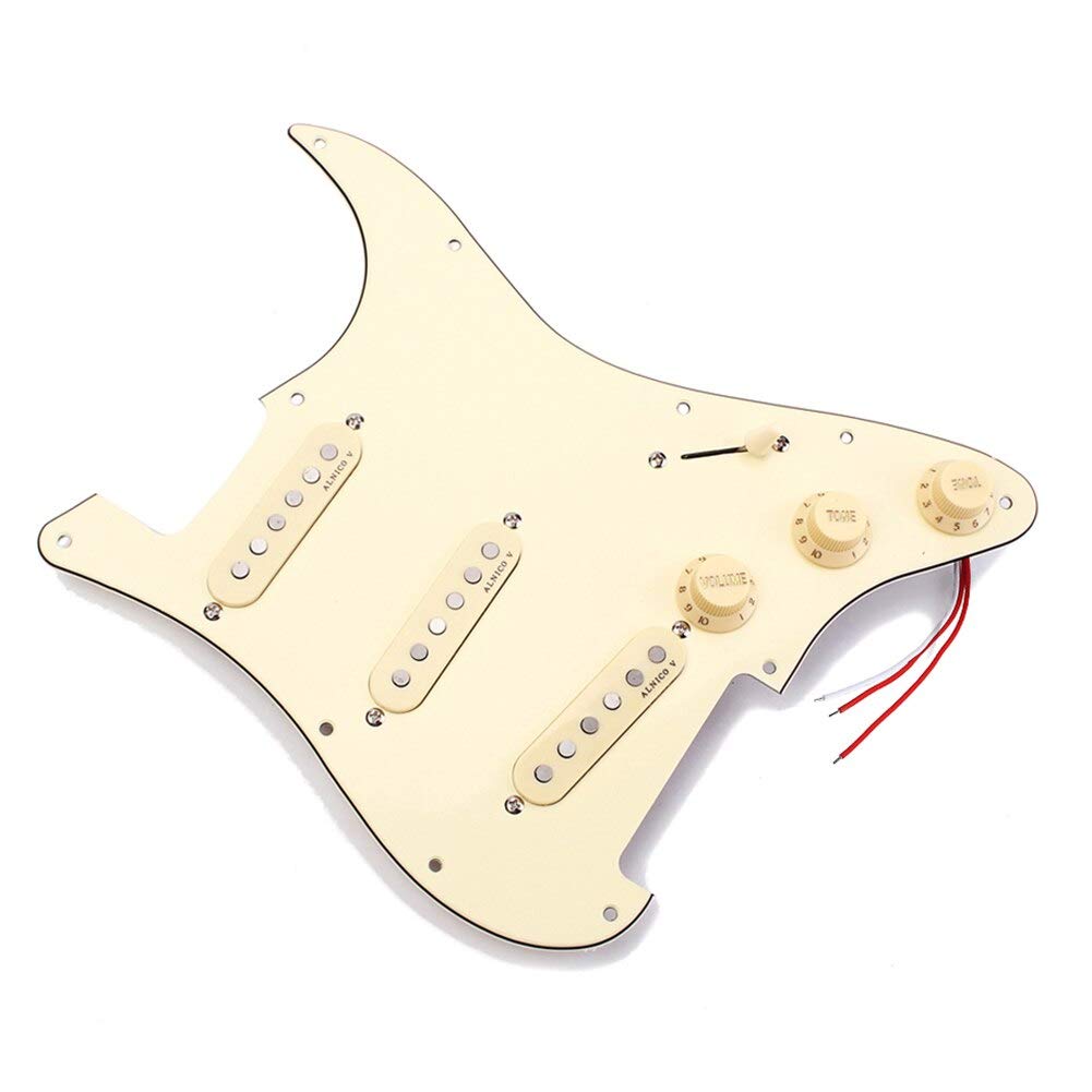 Electric Guitar Loaded Pickguard with Alnico V Magnets - DIY Prewired Scratch Plate for Easy Installation | Durable Protector for Home & Studio Use