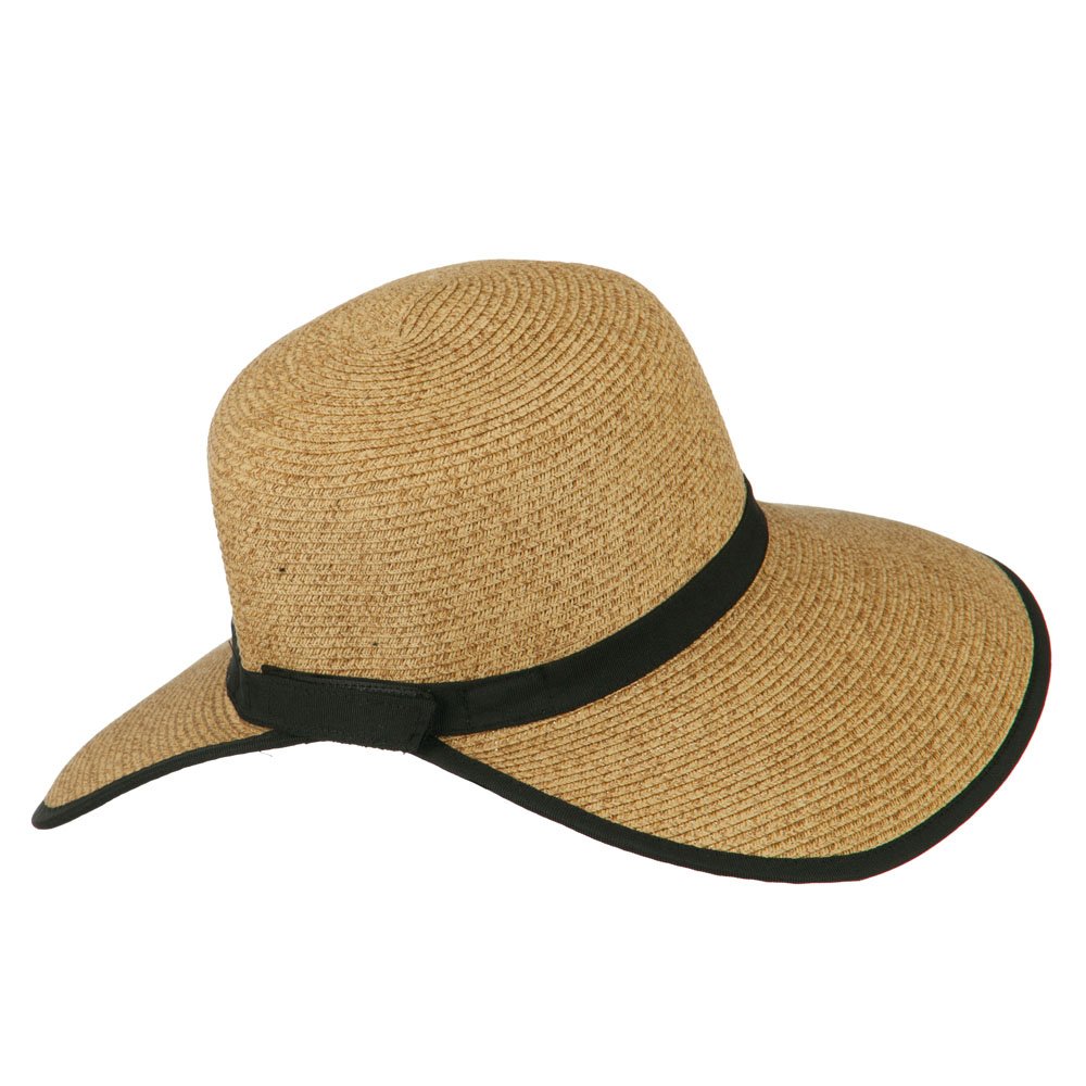 Jeanne Simmons UPF 50+ Sun Protection Gardening Hat with Ribbon Trim - Black for Women | Wide Brim Sun Hat for Outdoor Activities, Beach, Hiking & Yard Work