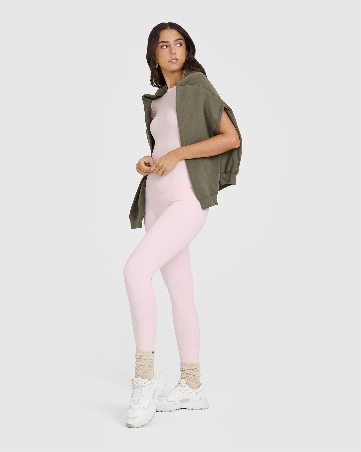Mellow™ Rib T-Shirt for Women - Soft Cotton Ballet Pink Tee | Casual Wear, Layering, Everyday Outfits