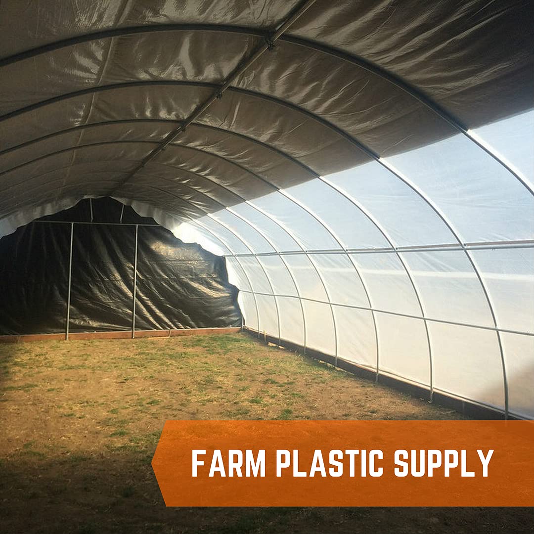 Premium Black & White Greenhouse Plastic Sheeting - 6 mil Thickness (12' x 75') - 90% Reflective Cover for Farming, Gardening & Agriculture - Durable UV Protection Film for Plant Growth & Temperature Control - Ideal for Commercial Greenhouses, Backyard Gardens & Hydroponic Systems