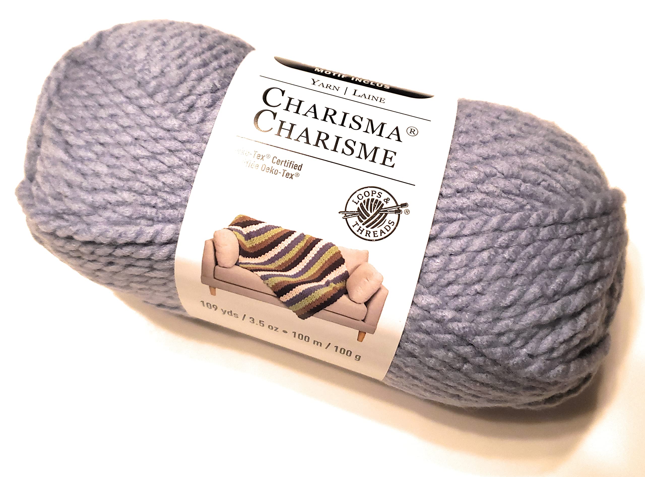 Loops & Threads Charisma Yarn - 3.5 oz Violet Yarn Ball for Knitting & Crocheting - Perfect for Scarves, Blankets & DIY Crafts