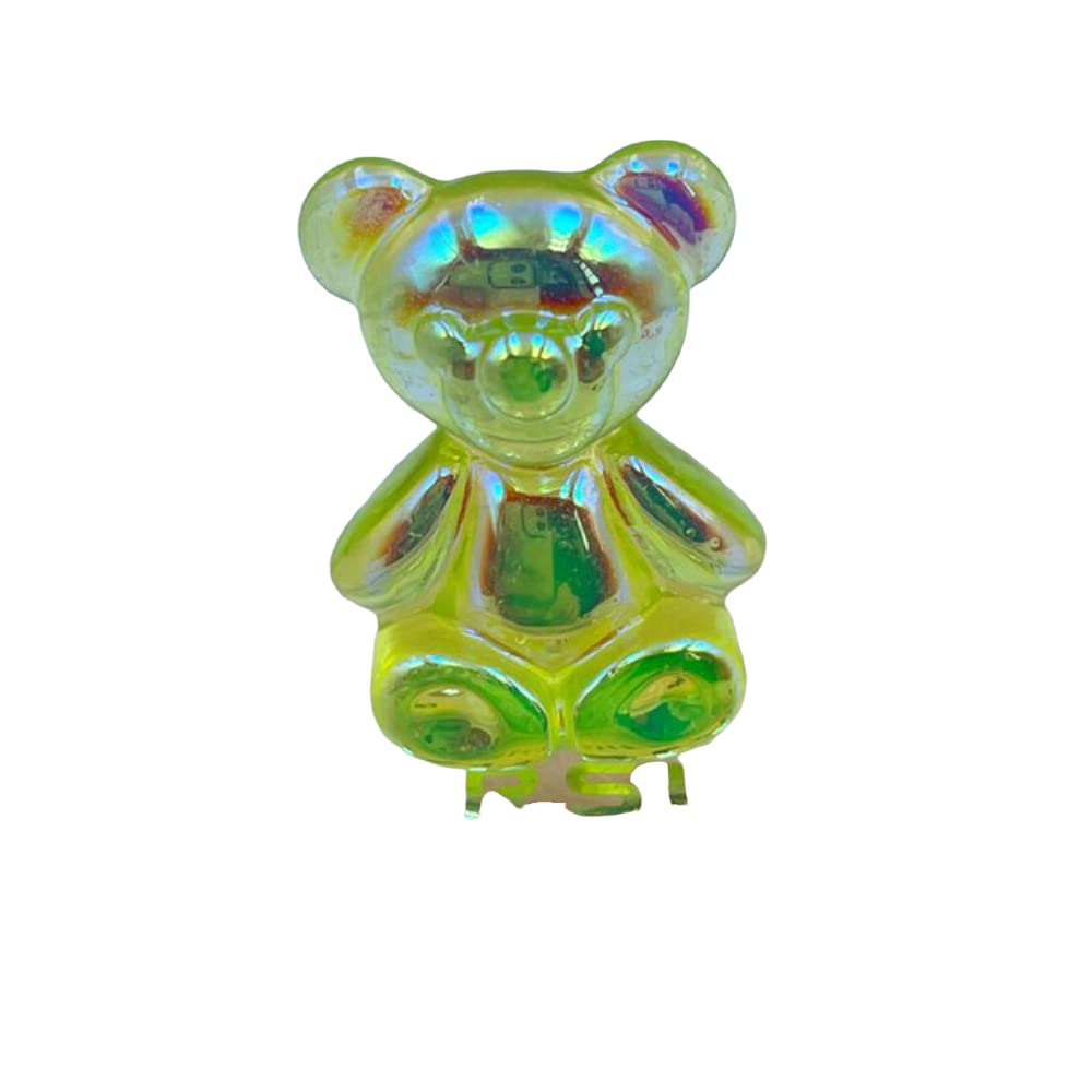 TAKITSTORE 10Pcs Mini Cute Bear Resin Cabochons - Kawaii Color Plated Flat Back DIY Jewelry Findings, Scrapbooking Craft Supplies for Kids & Women, Perfect for Earrings, Necklaces, Bracelets and Home Decorations