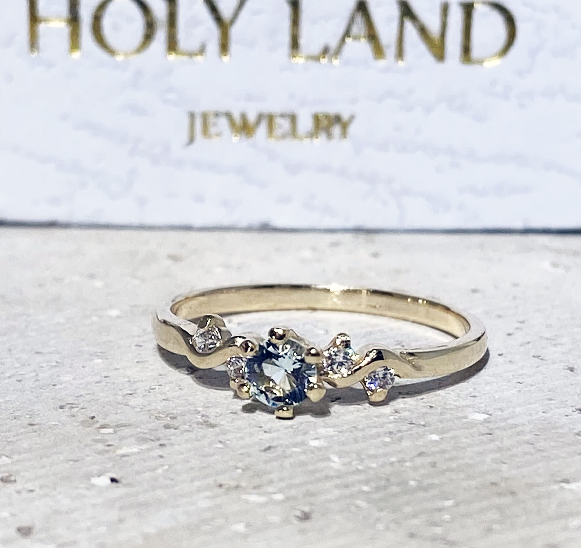 Aquamarine March Birthstone Ring - Dainty Stackable Gemstone Jewelry for Women - Perfect for Everyday Wear, Gift Giving & Special Occasions