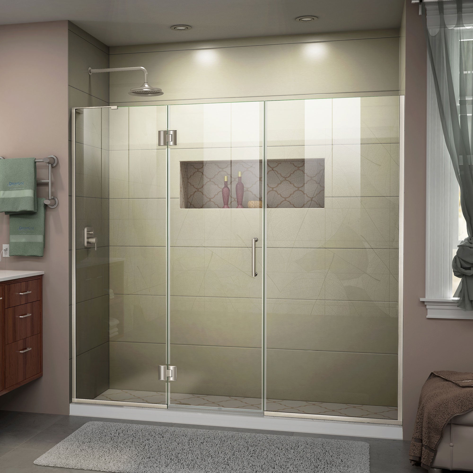 DreamLine Unidoor X Frameless Hinged Shower Door 61-61.5