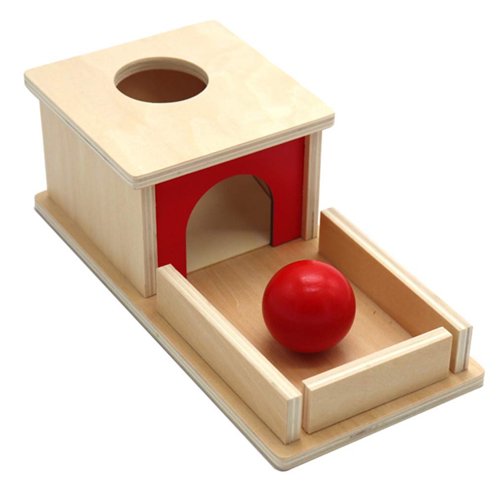 NUOBESTY Montessori Object Permanence Box - Wooden Ball Drop Toy for Toddlers & Kids - Hand-Eye Coordination Learning Toy - Early Childhood Education Teaching Aid - Perfect for Preschool Classroom & Home Learning Activities