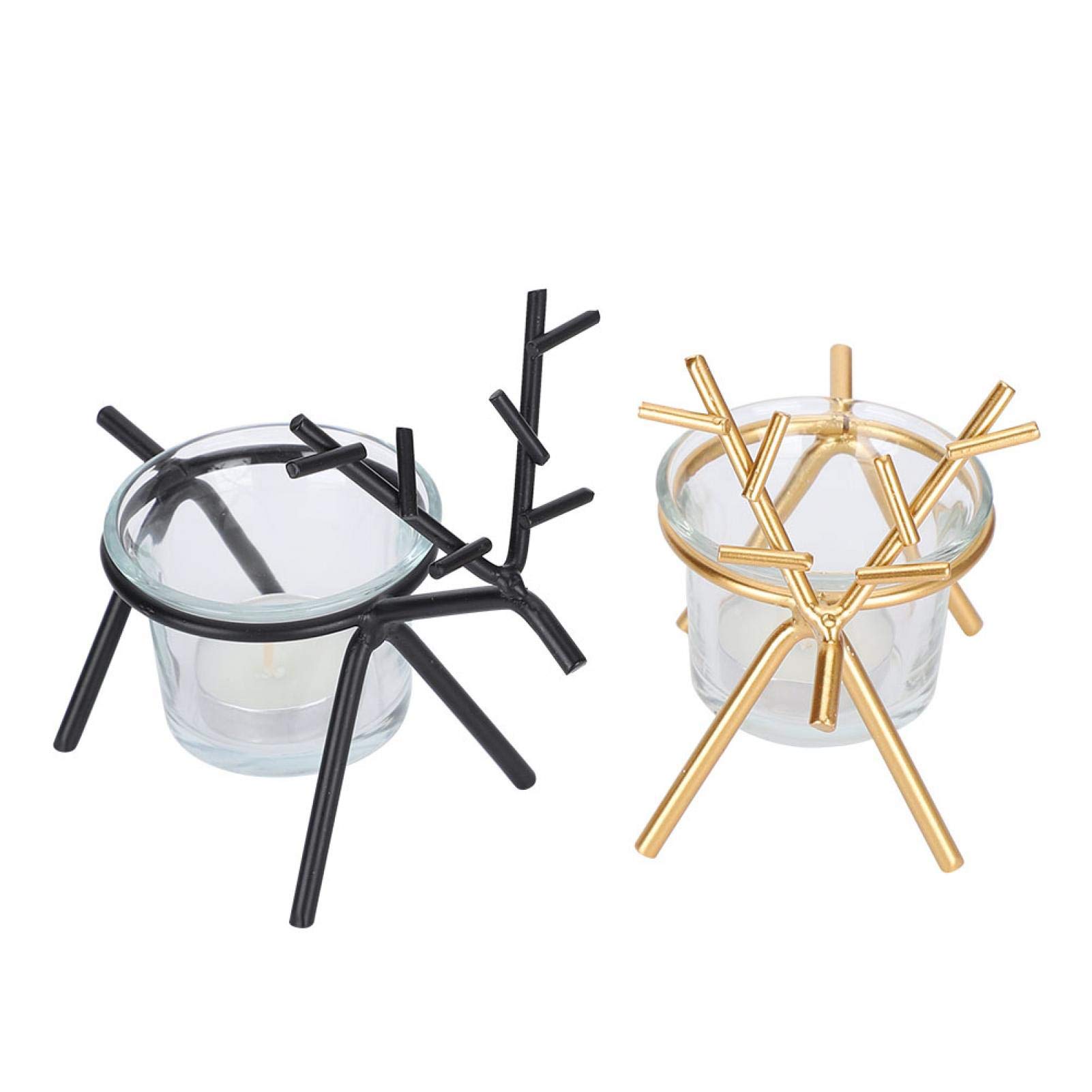 Nordic Style Deer Candle Holders Set of 2 - Elegant Home & Restaurant Decor, Desktop Crafts for Warm Ambiance, Perfect Gift for Women - Ideal for Christmas, Wedding, and Cozy Night Decorations
