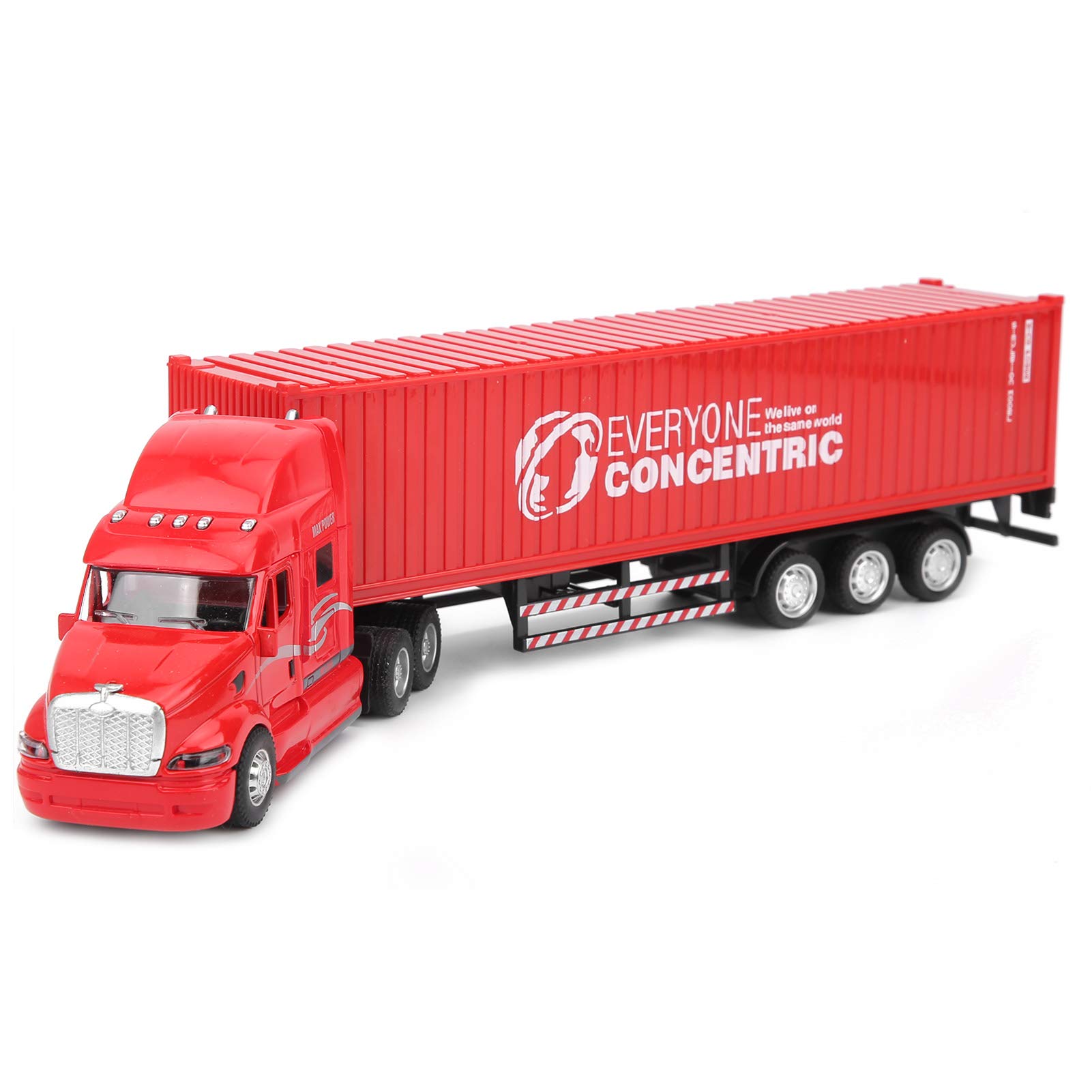 Pull Back Car Toy - High Simulation Alloy Container Truck with Sound & Light, Kids Educational Vehicle Toys (Red) | Perfect for Early Learning, Birthday Gifts & Pretend Play