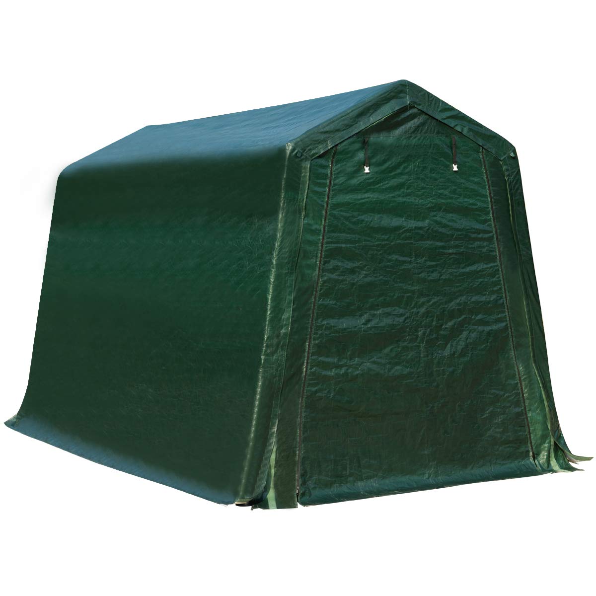 Tangkula 7x12 FT Heavy-Duty Outdoor Storage Shelter - All-Steel Metal Frame with Waterproof Ripstop Cover - Patio Storage Tent, Enclosed Carport Shed & Garage Shelter - Perfect for Backyard, Garden Equipment Storage & Vehicle Protection
