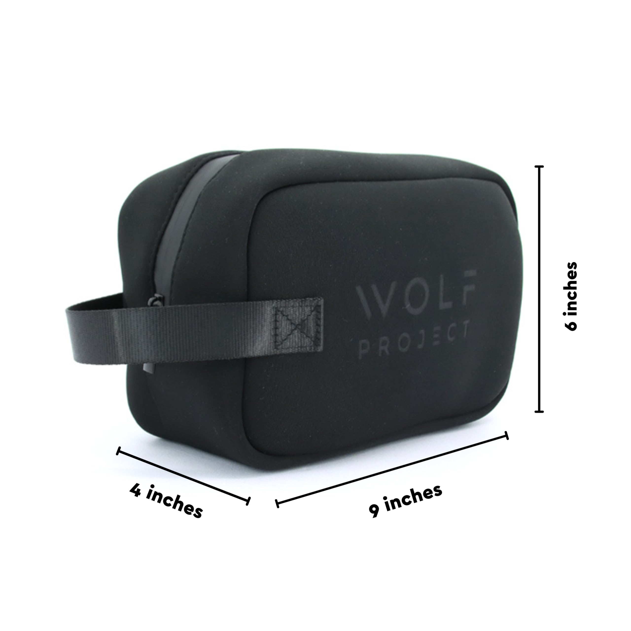 Wolf Project Neoprene Dopp Kit for Men - Waterproof Toiletry Travel Bag with Organizer Pockets | Perfect for Gym, Business Trips & Weekend Getaways