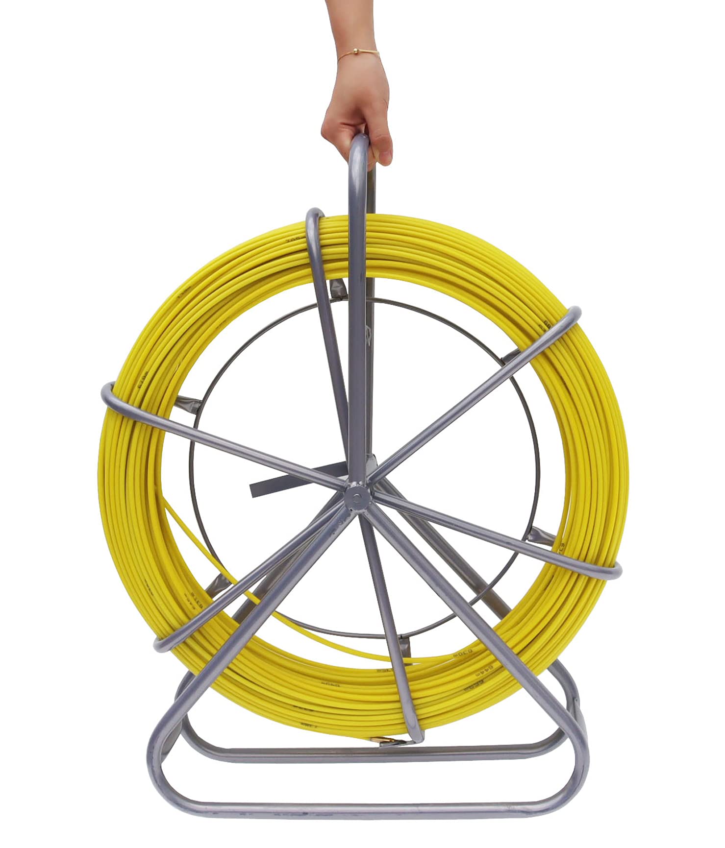 INTBUYING 8mm Fiberglass Fish Tape Puller with Brake - 100m/328ft Continuous Wire Cable Running Rod for Electrical Conduit & Duct Work - Ideal for Electricians, DIY Wiring & Cable Installation Projects