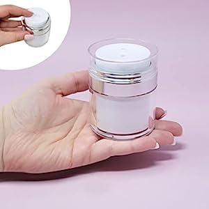 SNNP Airless Pump Jars - Refillable Acrylic Cosmetic Containers with Lids for Face Cream, Lotion & Skincare | Travel-Friendly Moisturizer Dispenser for Thick Creams | Perfect for Home, Salon & On-The-Go Use