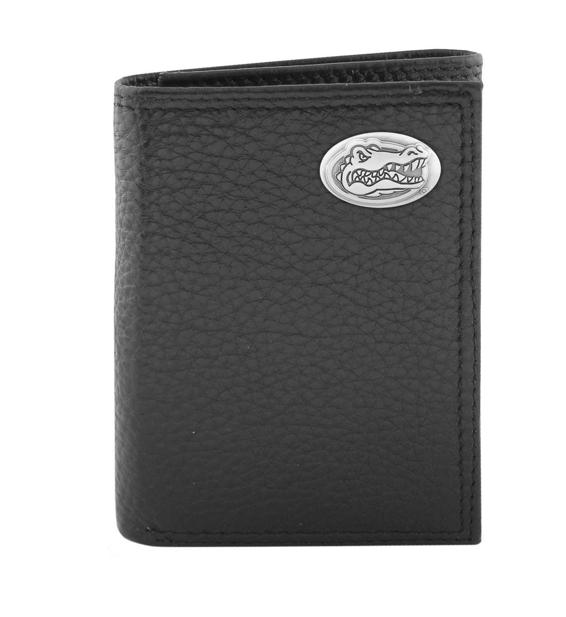 ZEP-PRO NCAA Florida Gators Genuine Pebble Grain Leather Trifold Wallet with Concho - Perfect for Gameday, College Fans & Everyday Use