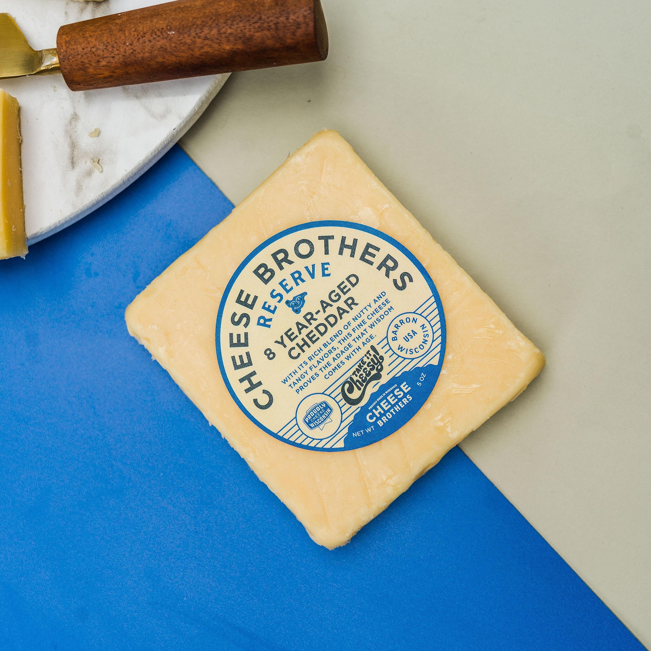 Premium Aged Cheddar Cheese by Cheese Bros. | 8-Year Aged Wisconsin Cheddar | 12-Pack for Gifts, Charcuterie Boards & Gourmet Cooking