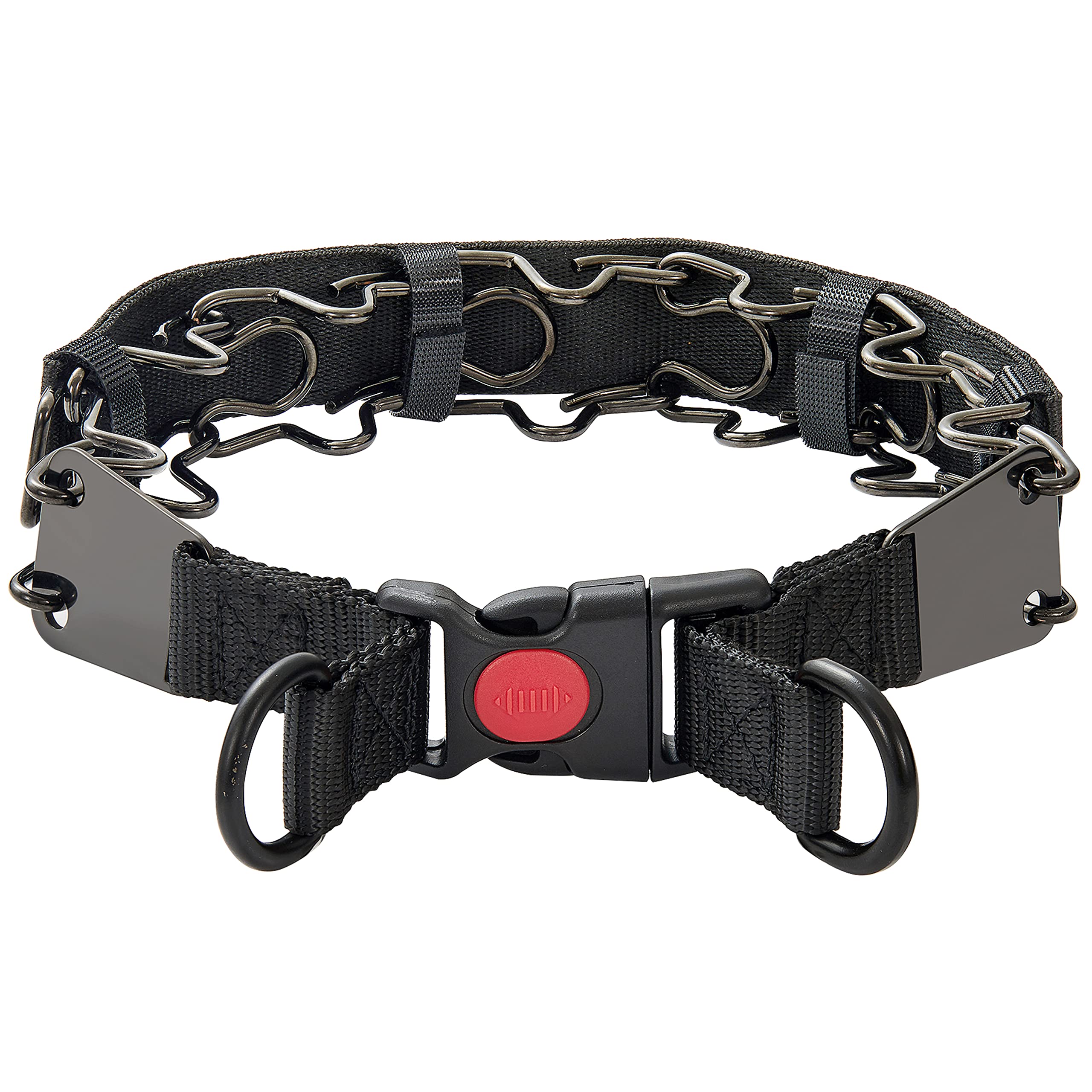 Quick Release Adjustable Stainless Steel Dog Chain Collar with Buckle & Dog Tag - No Pull Comfort Design for Training & Walking (Black, 20 Inch) - Perfect for Daily Walks, Obedience Training & Outdoor Adventures