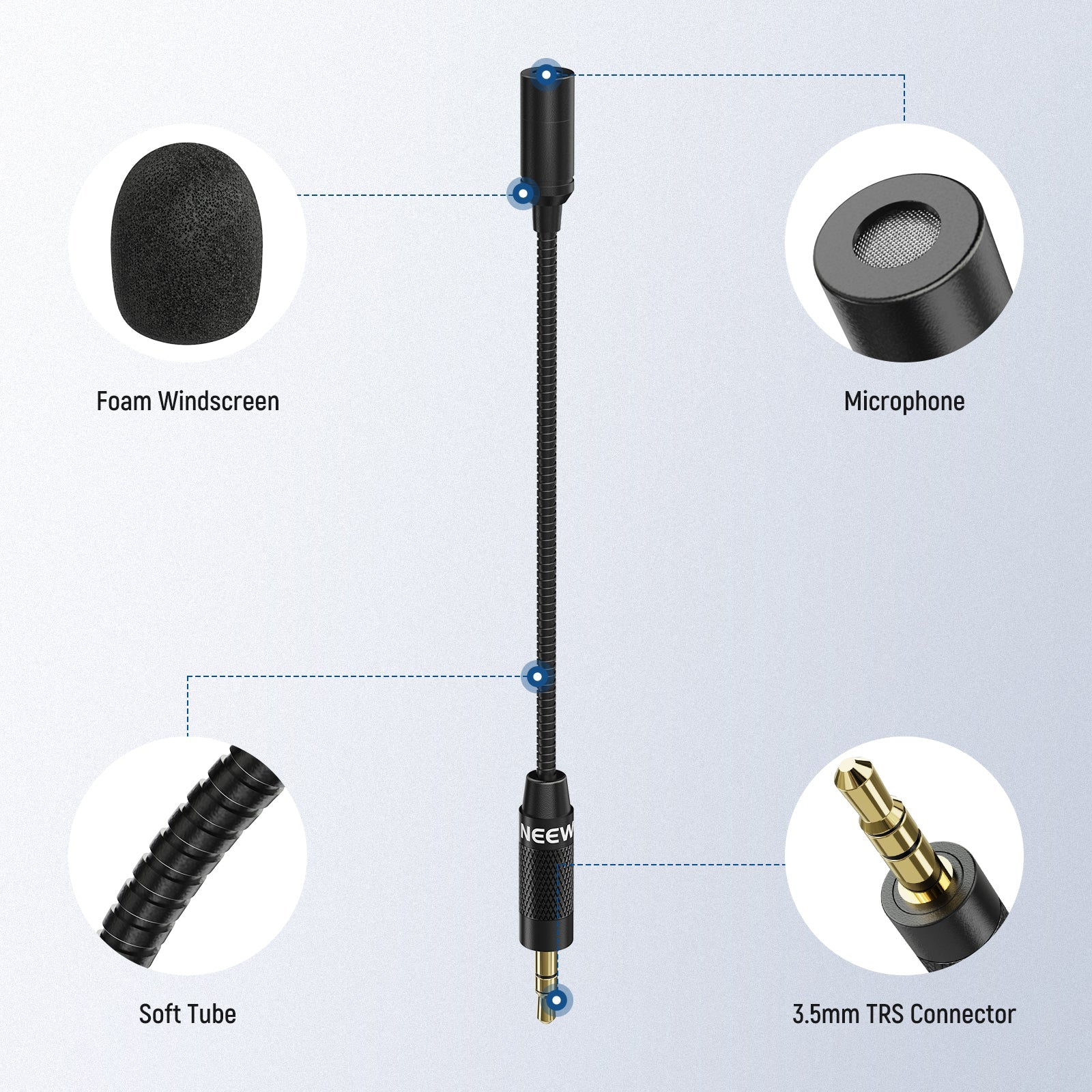 NEEWER CM7 Professional 3.5mm TRS Omnidirectional Condenser Microphone for Podcasting, Streaming, Voice Recording & YouTube Videos - Crystal Clear Audio for Content Creators