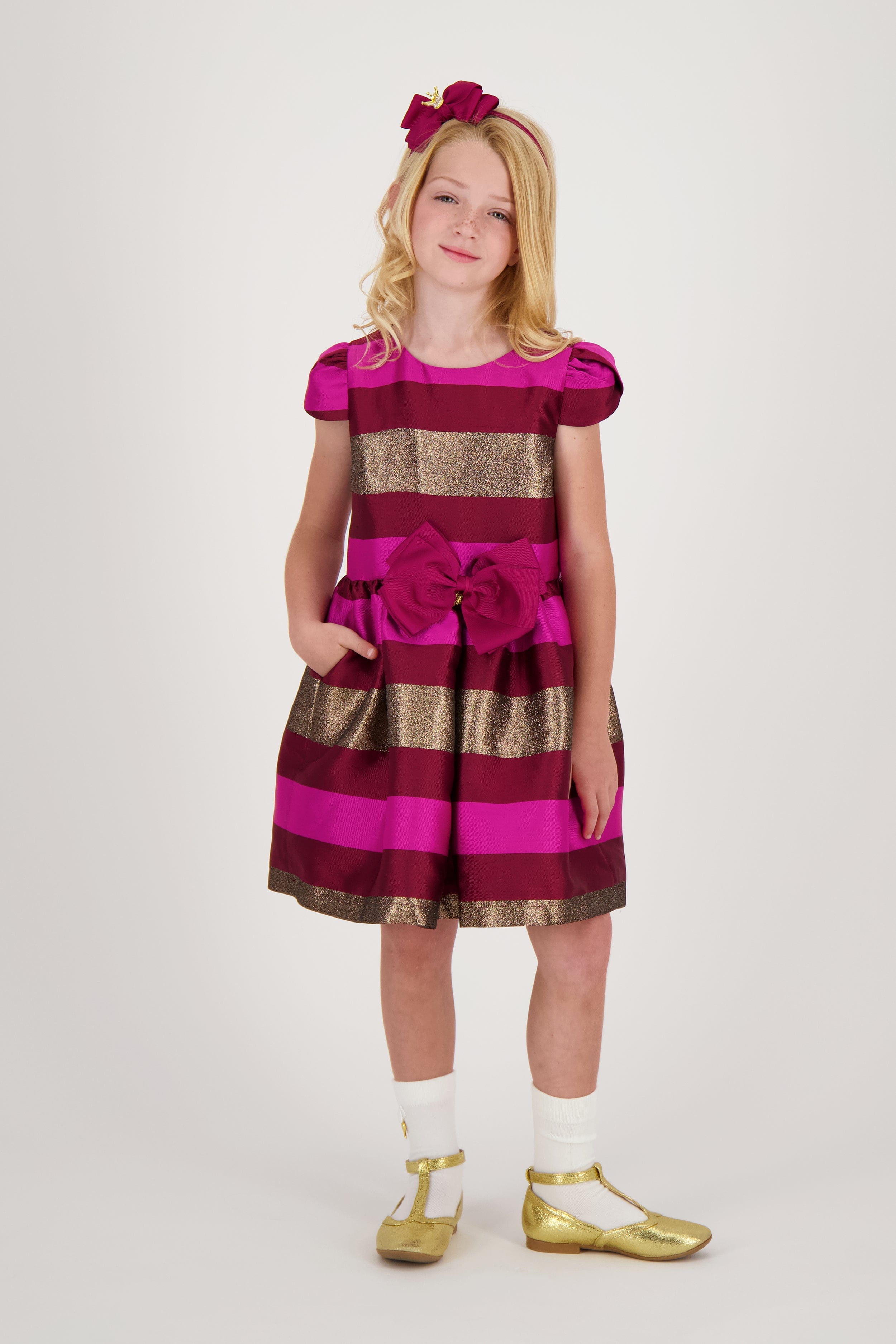 Angels Face Girls Desiree Striped Dress - Pink Floral Summer Dress for Toddler Girls | Perfect for Birthday Parties, Photo Shoots & Special Occasions