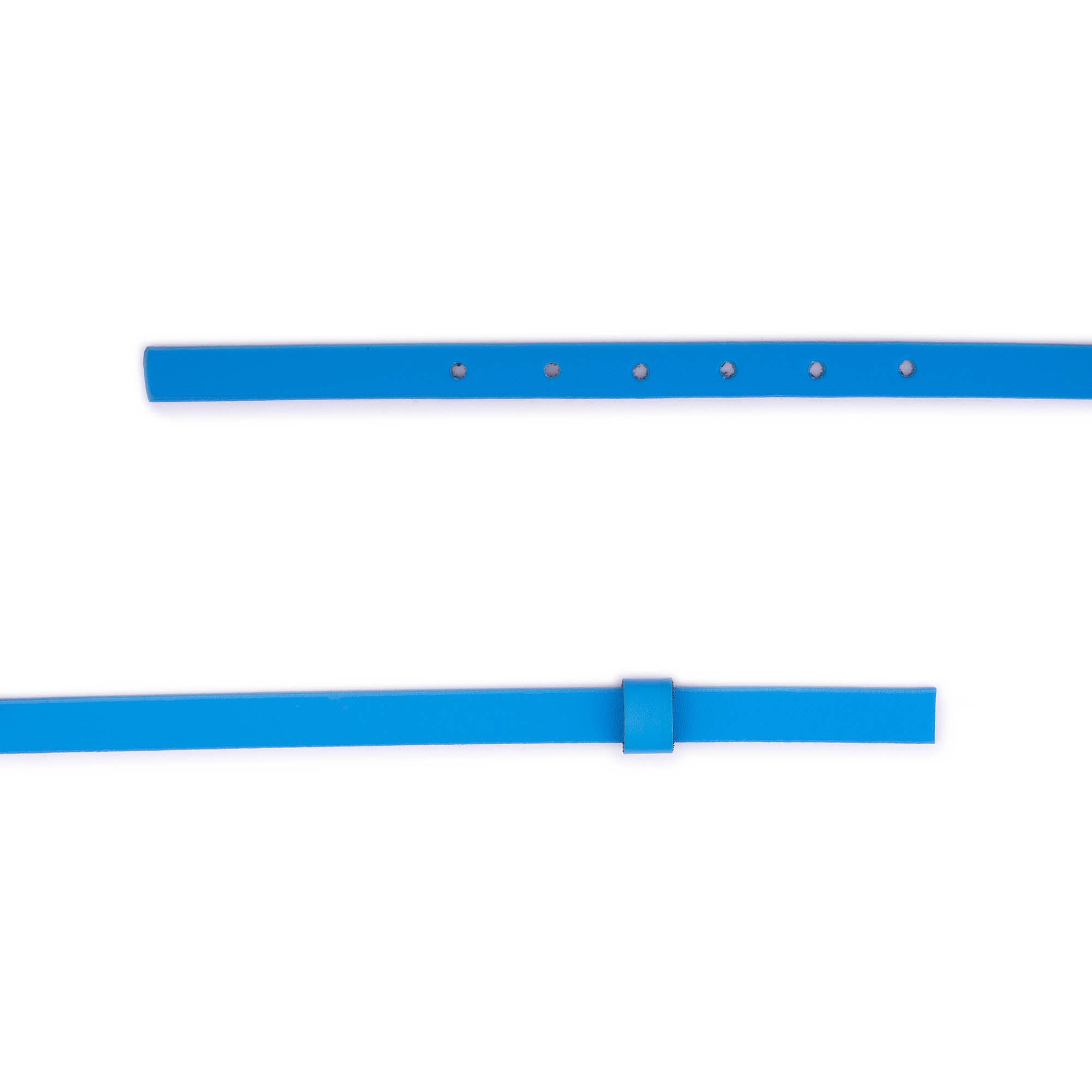 1.5cm Genuine Leather Azure Blue Belt Strap Replacement for YSL Buckles - Women's Fashion Accessory for Dresses, Jeans & Office Wear