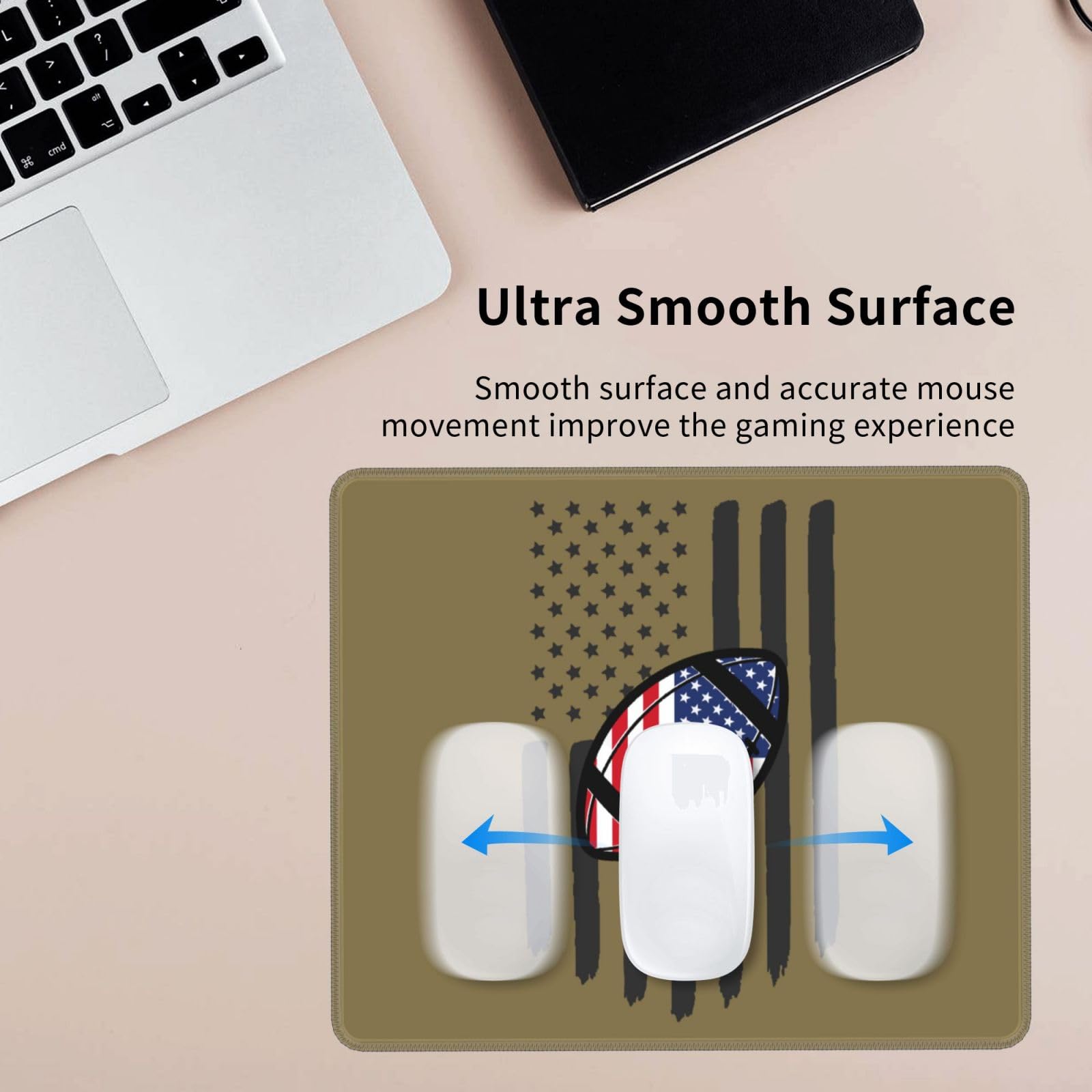 Waterproof Non-Slip Rubber Base Mouse Pad - 10x12 Inch American Football Design for PC, Laptop, Office & Gaming - Perfect for Sports Fans and Gamers