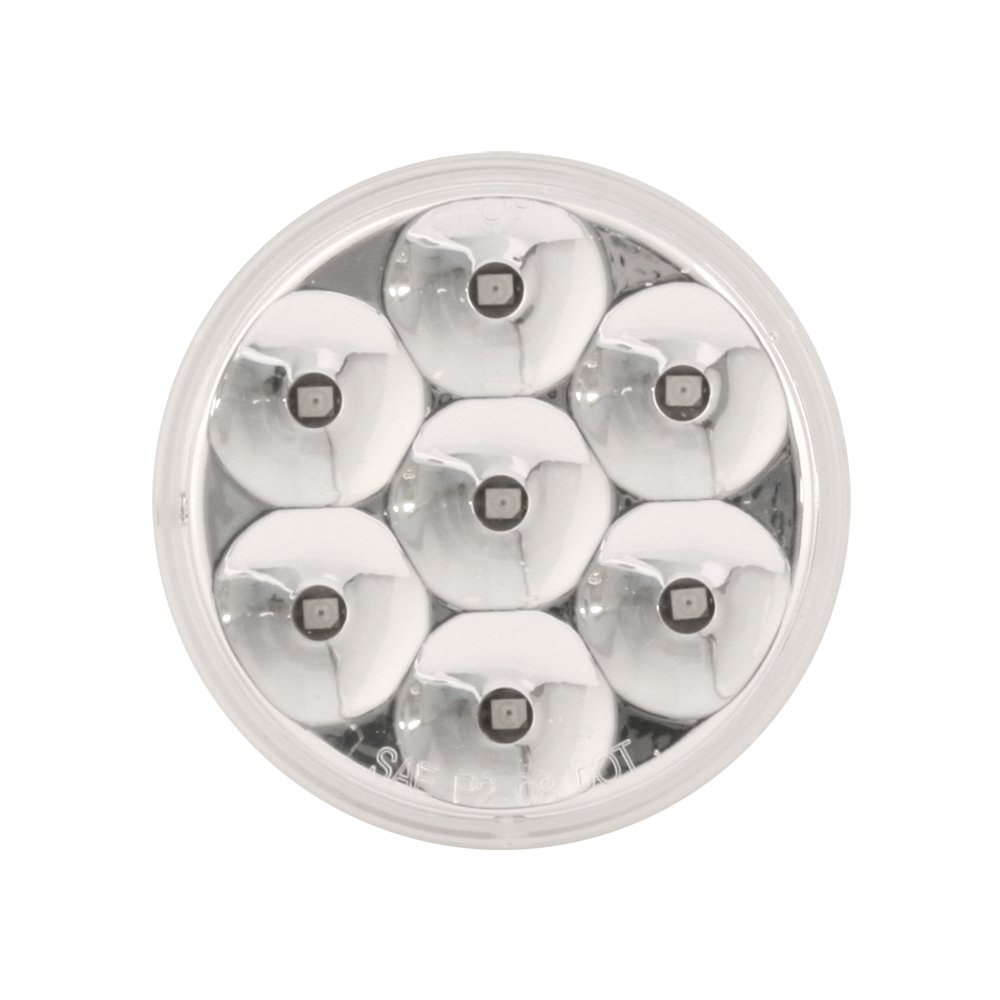 GG Grand General 76543 2 Inch Low Profile Pearl Red 7 LED Marker Light with Clear Lens - Red/Clear - Perfect for Trucks, Trailers, RVs & Marine Applications