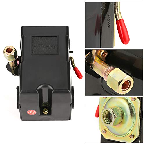 95-125 PSI Air Compressor Pressure Switch & Regulator - Heavy Duty Pump Control Valve for Pneumatic Systems - Perfect for Workshop Tools, HVAC, and Industrial Applications