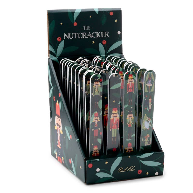 Christmas Nutcracker Nail File Set - Festive Holiday Manicure Kit for Gifts & Stocking Stuffers - Perfect for DIY Nail Art, Home Spa Days & Christmas Party Favors