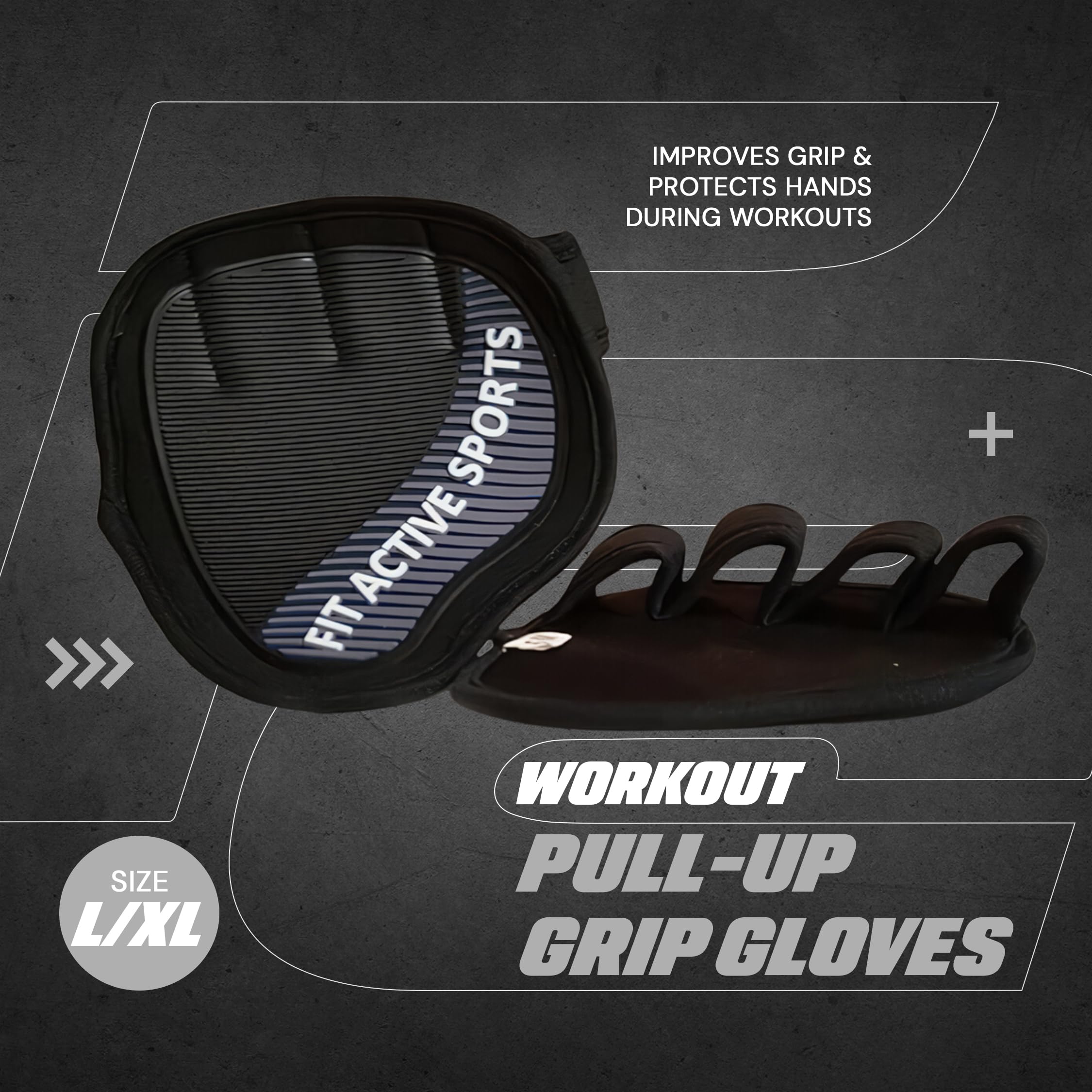 Fit Active Sports Workout Gloves for Gym - Durable Rubber Padded Gym Grips for Men & Women - Prevent Calluses & Improve Grip - Perfect for Weightlifting, CrossFit & Strength Training
