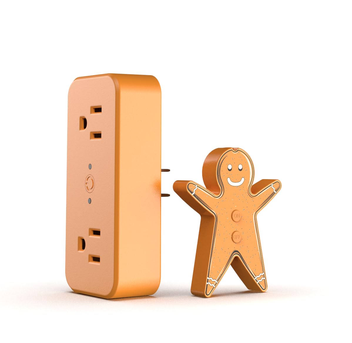 Wireless Remote Control Outlet for Christmas Tree Lights - Gingerbread Man Design with Built-in Music Player & 100ft Range - Perfect for Holiday Decorations, Indoor Lighting & Festive Home Decor