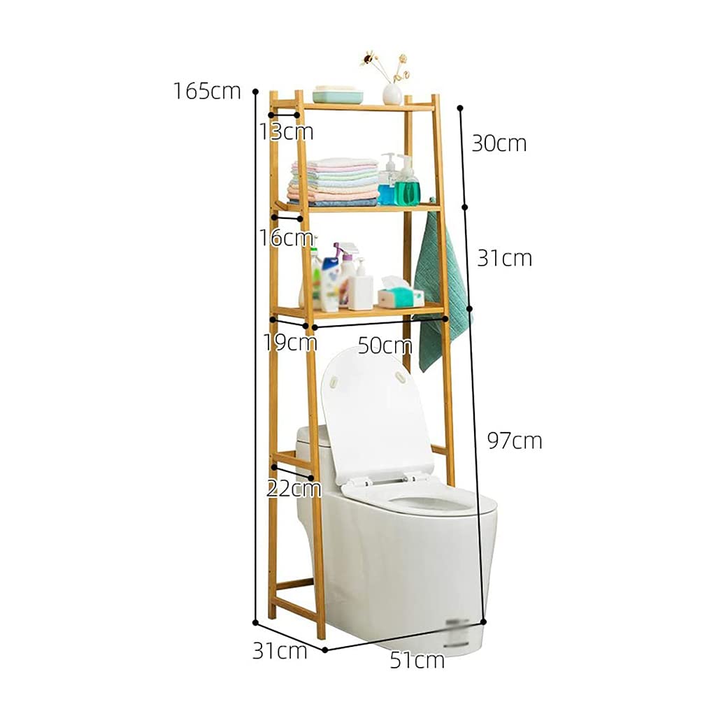 Bathroom Over Toilet Storage Shelf - Space Saving Bamboo Organizer for Bathroom, Laundry Room & Living Room | Easy to Assemble Freestanding Shelves | Perfect for Towels, Toiletries & Decor Storage