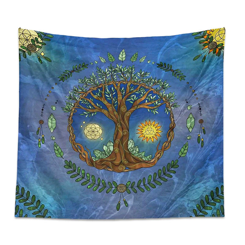 Fairycore Tree of Life Tapestry Wall Hanging - Boho Aesthetic Bedroom Decor for Women, Spiritual Home Decor - Perfect for Dorm Room, Meditation Space & Hippie Aesthetic Bedding