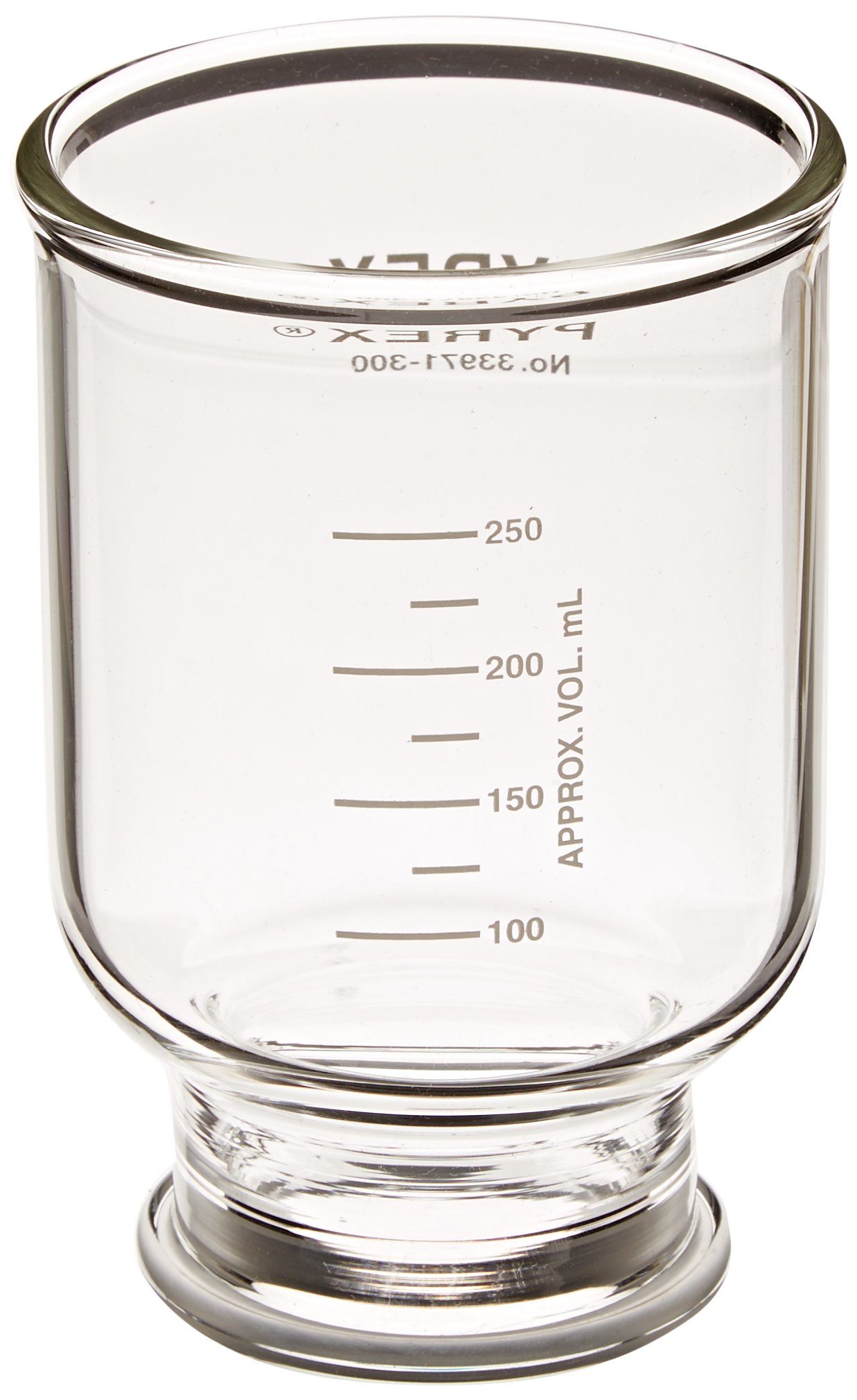 Corning Pyrex 33971-1L Borosilicate Glass Graduated Filtration Funnel 47mm - 300ml Capacity for Laboratory Microfiltration | Durable Chemical-Resistant Glassware for Scientific Experiments & Research