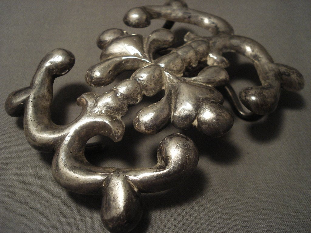 200 Gram Heavy Vintage Navajo Native American Jewelry Silver Buckle - Authentic Southwest Style for Western Fashion & Collectors