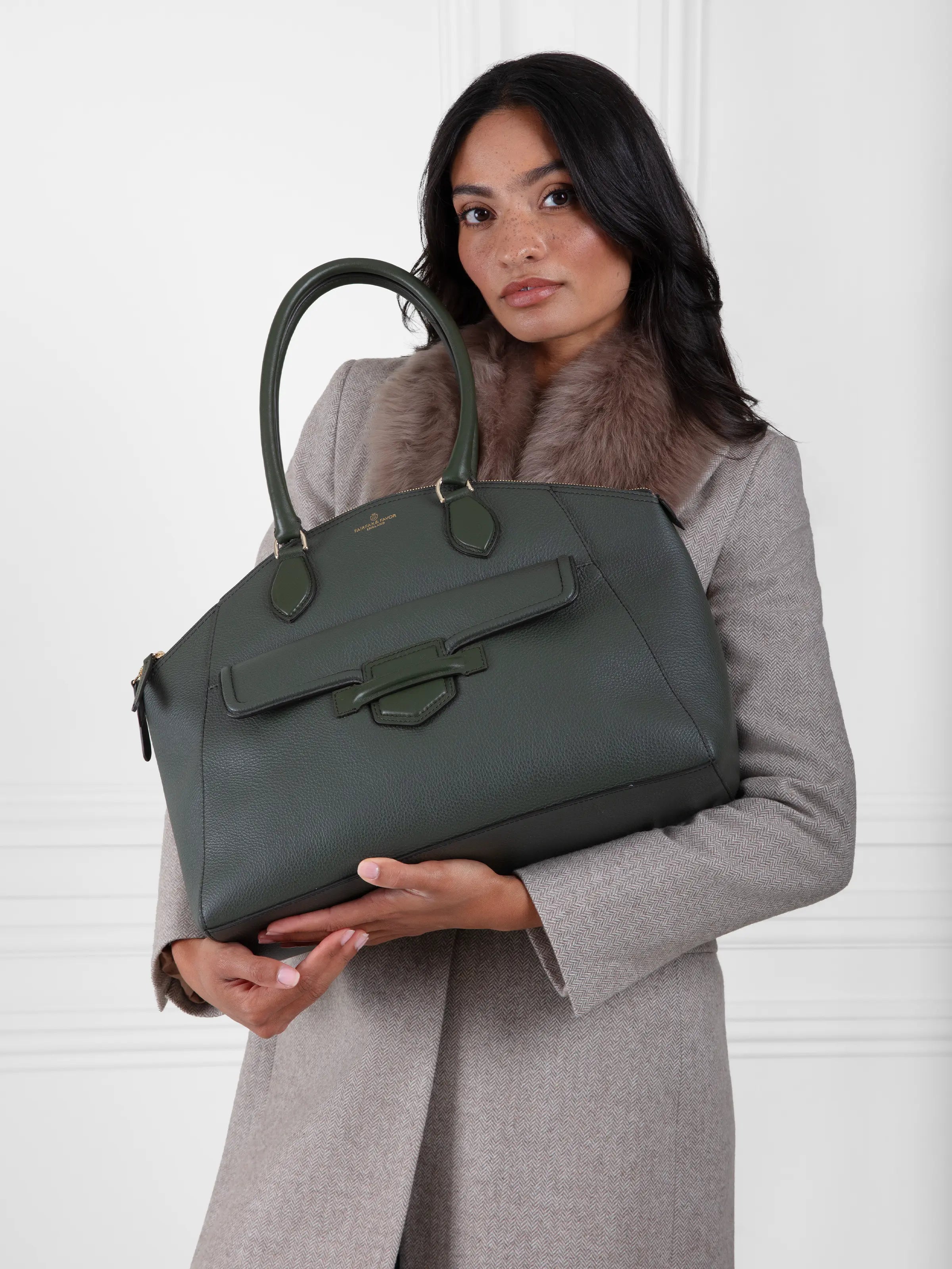 Massingham Handbag | Premium Moss Green Leather Tote for Women | Perfect for Work, Travel & Everyday Use