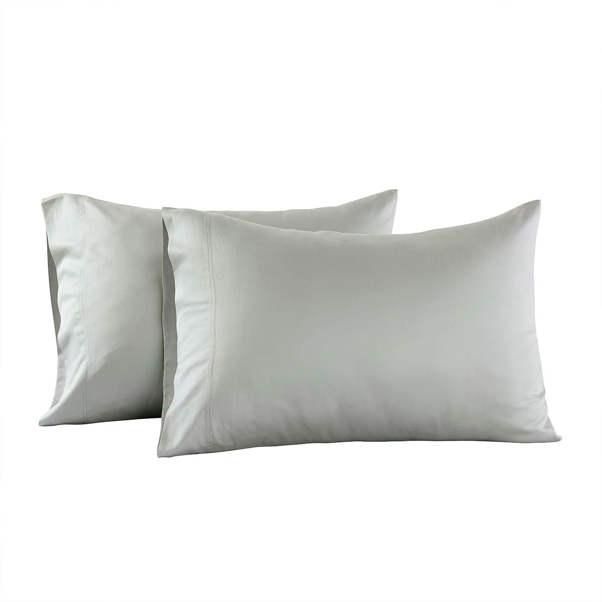 Premium 600-Thread-Count 100% Tencel Lyocell Pillowcase Set of 2 (Standard/Queen Size) - Soft & Breathable Grey Bedding for Side Sleepers & Hot Sleepers - Perfect for Home, Hotel, or Travel Use