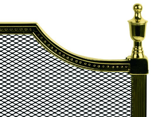 Brass Spark Guard - Gustaf Style Fireplace Safety Screen for Wood Stoves & Fire Pits - Durable Metal Mesh Spark Protector for Indoor/Outdoor Use