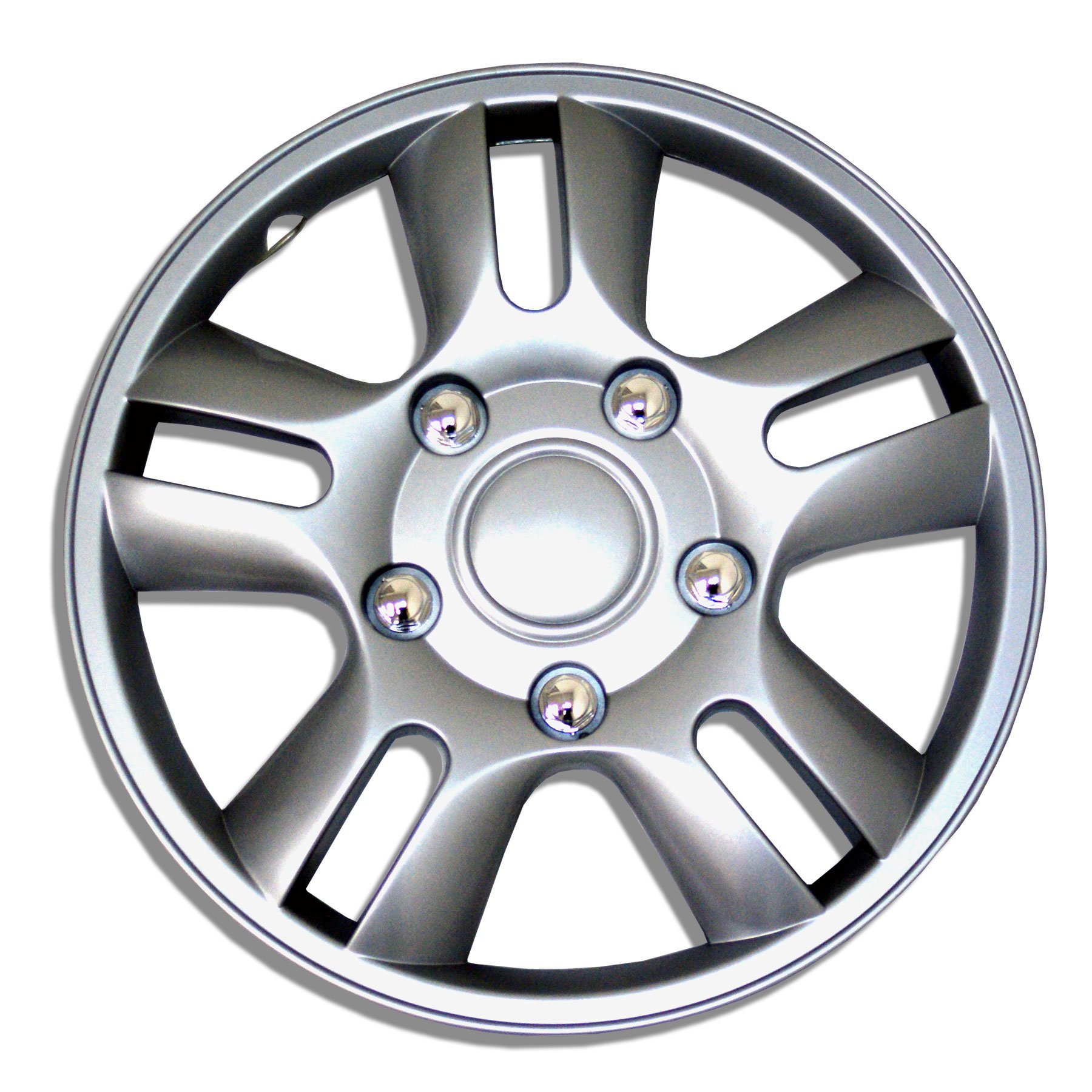 TuningPros WSC-006S15 15-Inch Silver Wheel Skin Covers (Set of 4) - Hubcaps for Cars, Trucks & SUVs - Enhance Vehicle Appearance & Protect Rims