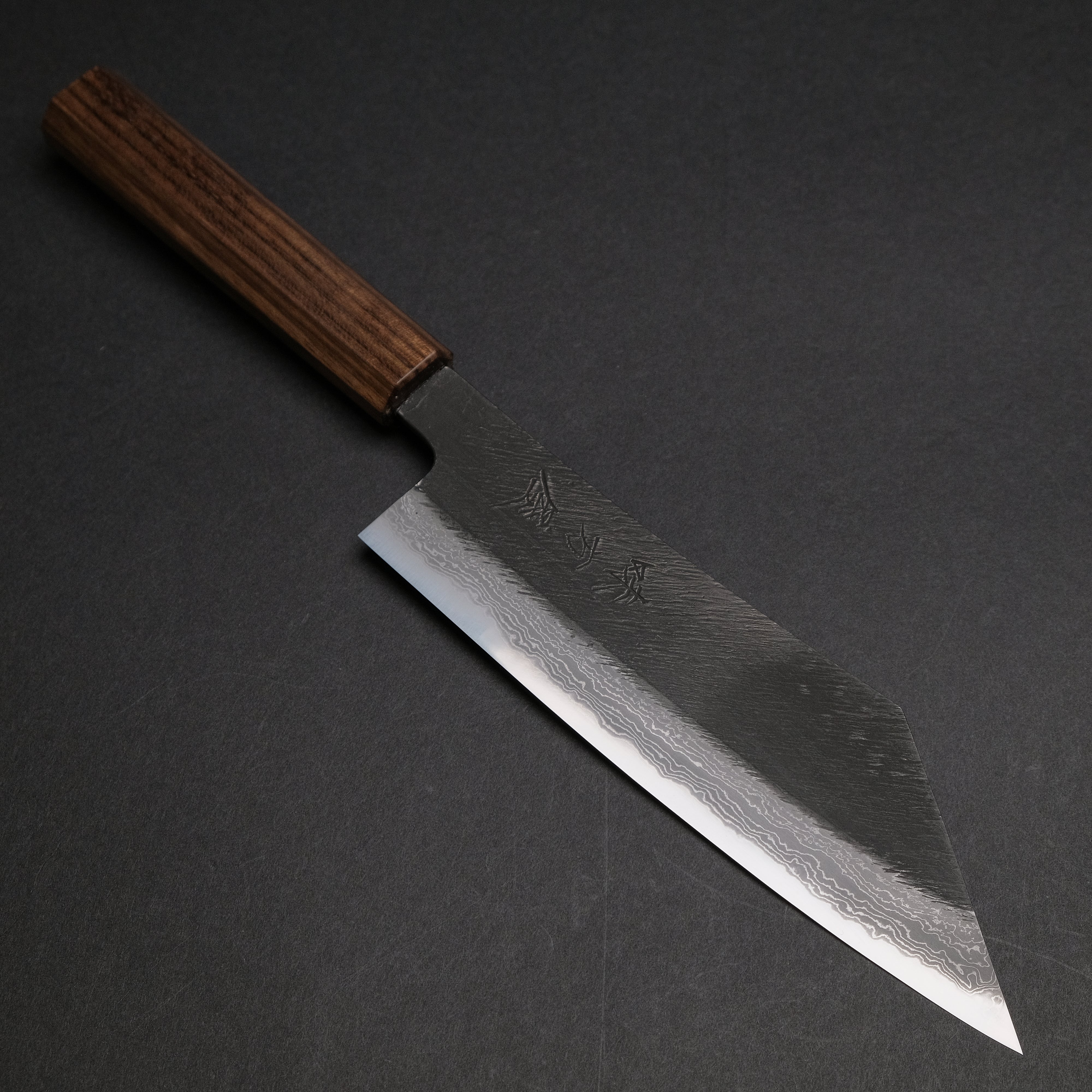 Premium Ajikataya White #2 Matsuba Damascus Hakata 180mm Sushi Knife with Obankole Handle (#26) - Perfect for Sushi Chefs & Japanese Cuisine Lovers