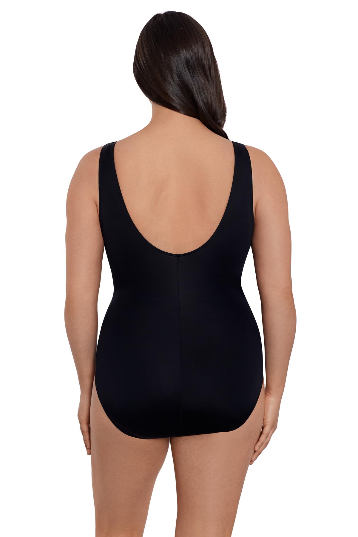 Longitude Women's One Piece Swimsuit - Side Shirred Bandeau Soft Cup Bathing Suit for Swimming, Beach Vacation & Pool Party